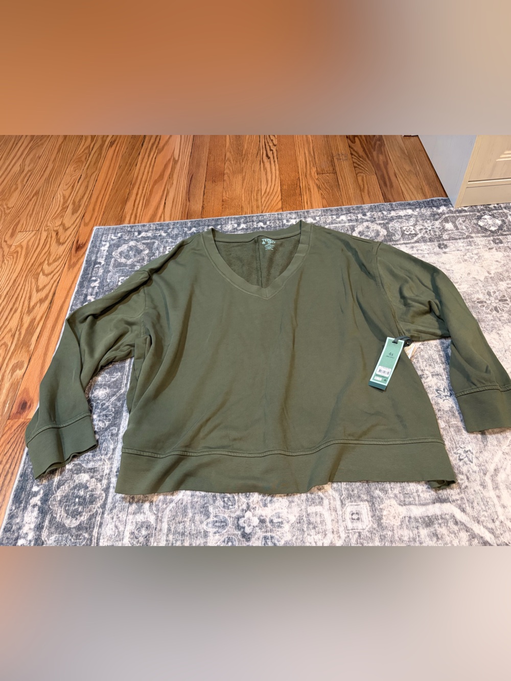 Terra & Sky Olive V-Neck Pullover Sweater